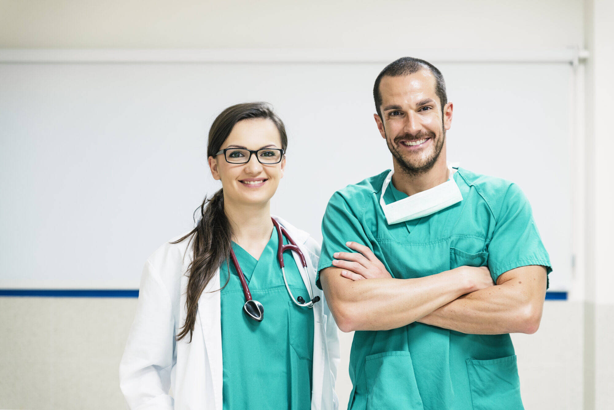 Smiling doctor and nurse portraiture Smiling doctor and nurse portraiture