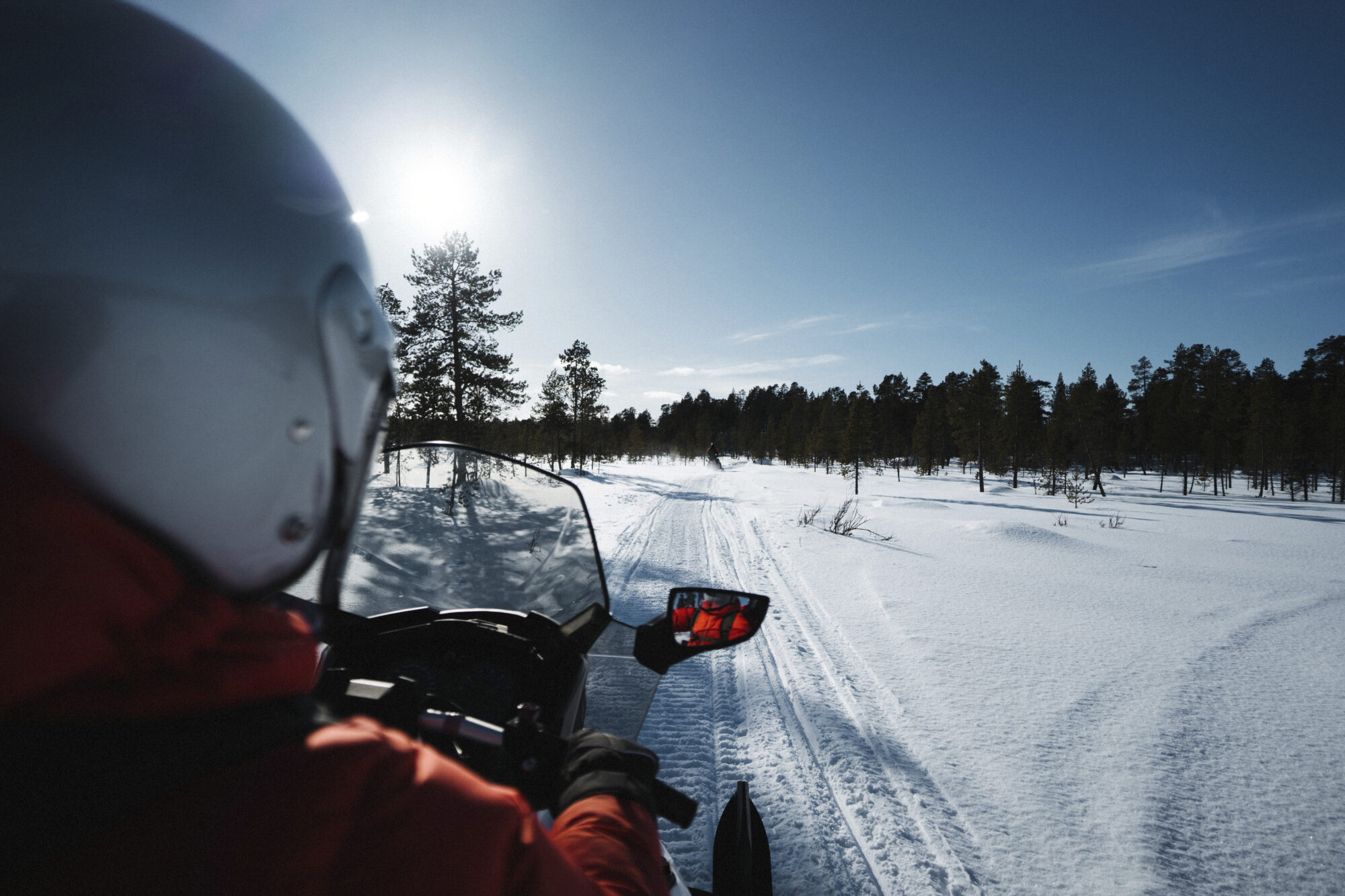 Woman in a motor sled race