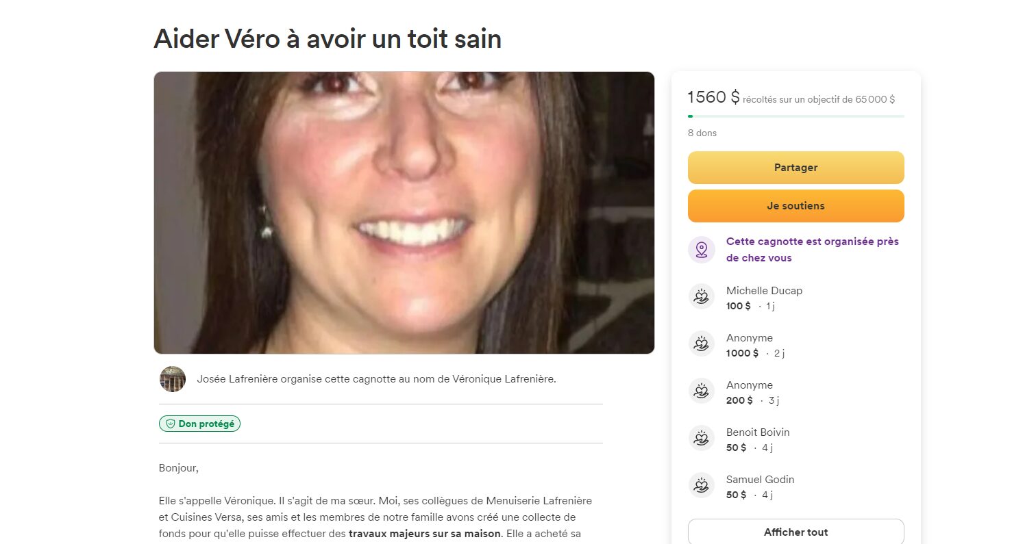Go fund me véro lafrenière