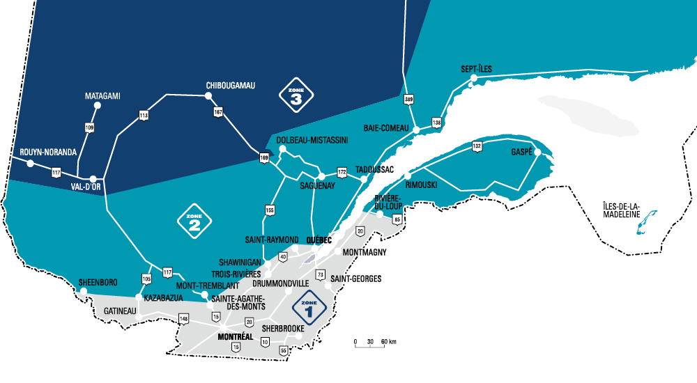 Carte zones de dégel MTMD