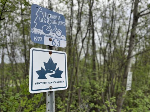 Véloroute des Draveurs pancarte signalisation été