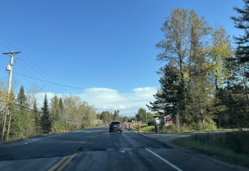 Route 107 en travaux à Déléage.