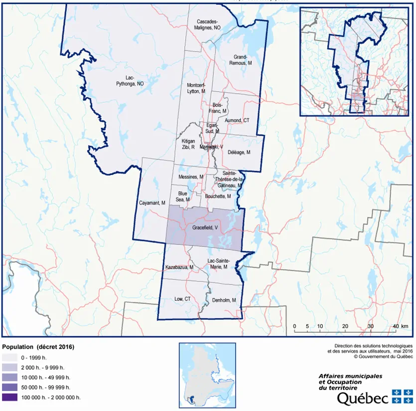 carte MRC VAllée-de-la-Gatineau