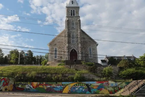 murale art urbain maniwaki église