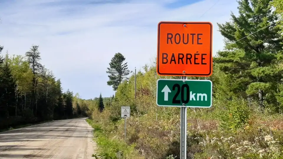 Route fermée (Maniwaki - Témiscamingue