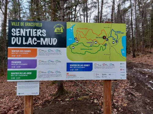 cartes des sentiers Lac Mud Gracefield