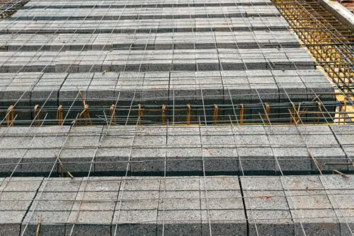 Detail of reinforced concrete slab under construction