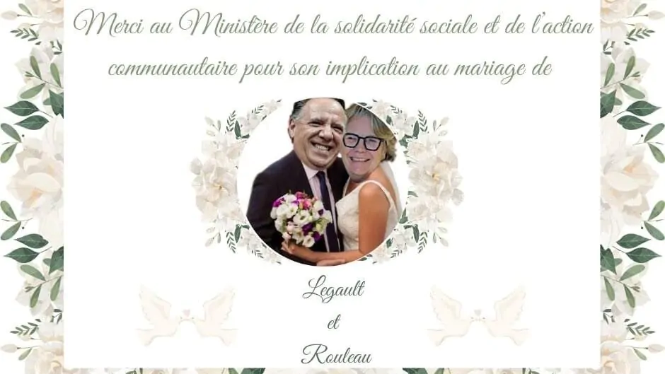 Mariage François Legault & Chantal Rouleau