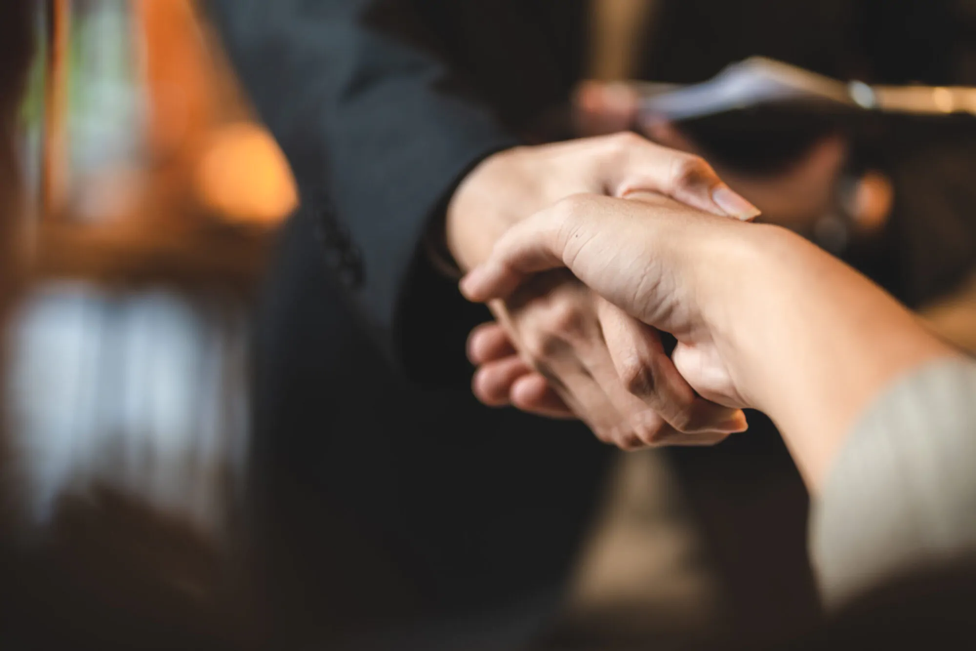 business hand contract meeting with success agreement concept, professional businessman handshake