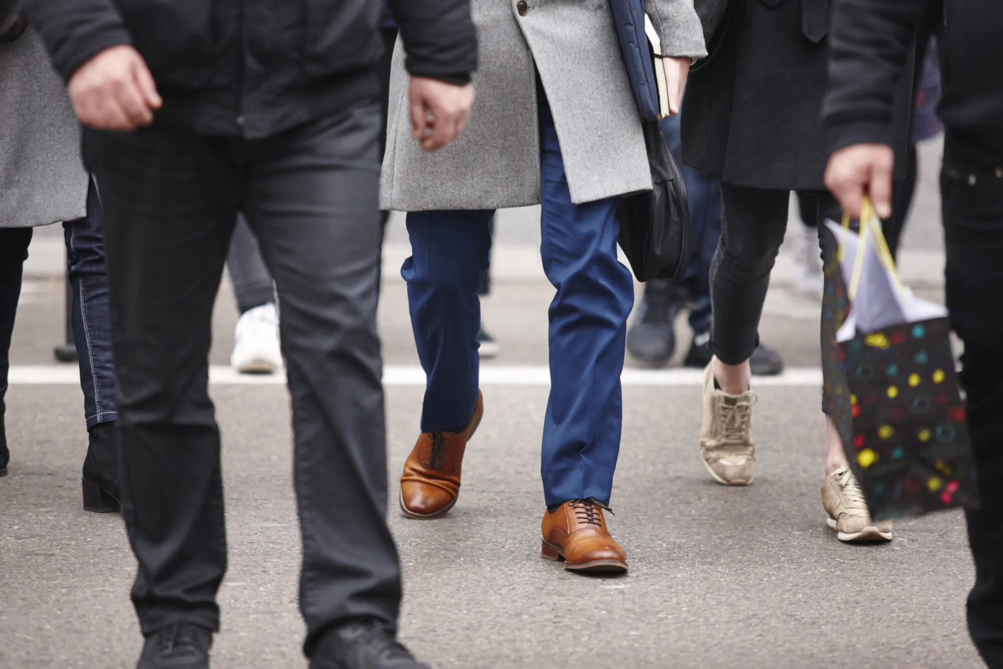 People walking in the city. Urban ambient. Rush hour