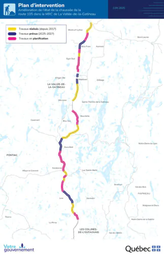 MTQ - Plan travaux de réparation route 105