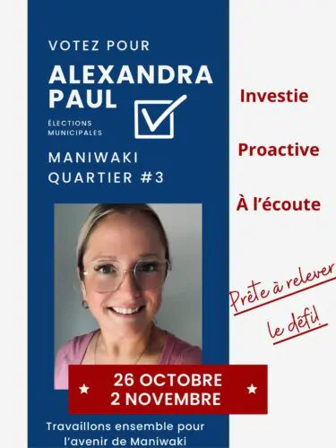 Alexandra Paul candidate Maniwaki 2025